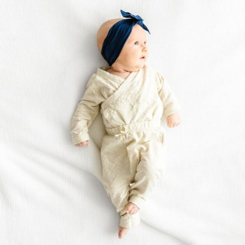 knot-navy Baby Bling Bows clips headbands - Sophia's Style-